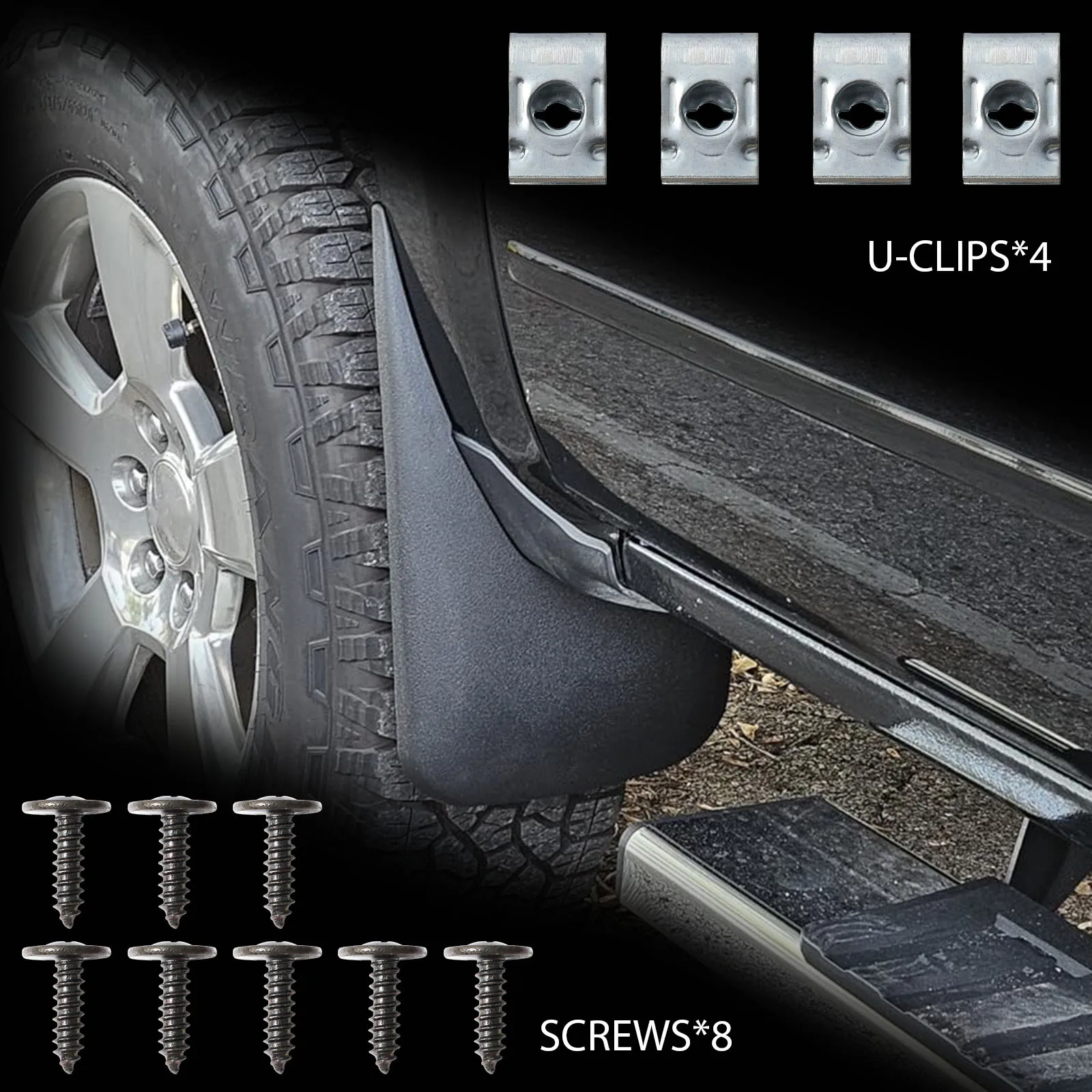 Chevrolet Silverado 1500 2014-2018 2500 HD 2015-2018 3500 2015-2018 용 4PCS 머드 플랩 스플래시 가드 머드 가드