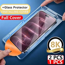 Premium 8K Dust - Free Oleophobic Glass Screen Protector - Set of 1 - 2 Pieces - iP 17 - 18 ProMax (1PCS)