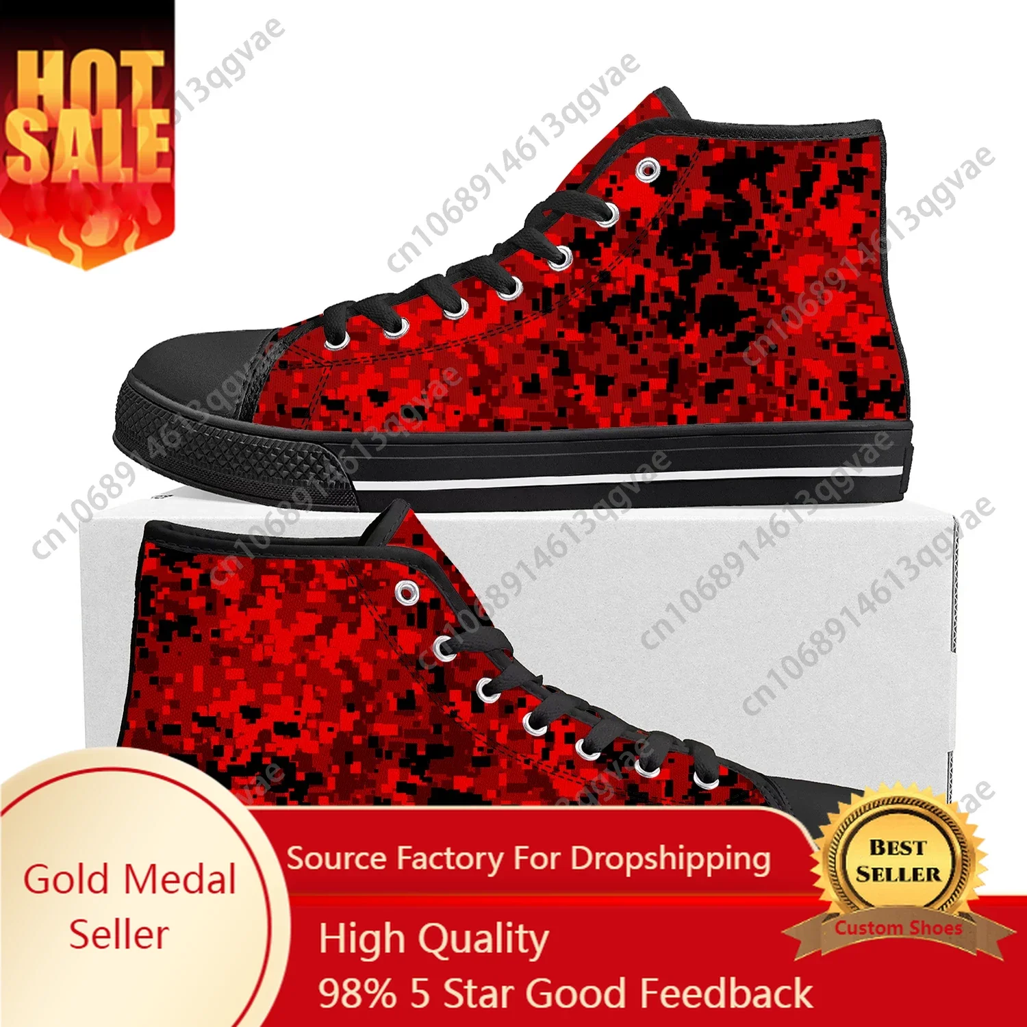 Camo Red Balck High Top High Quality Sneakers Mens Womens Teenager Canvas Camo Navy Sneaker Casual Couple Shoes Custom Shoe