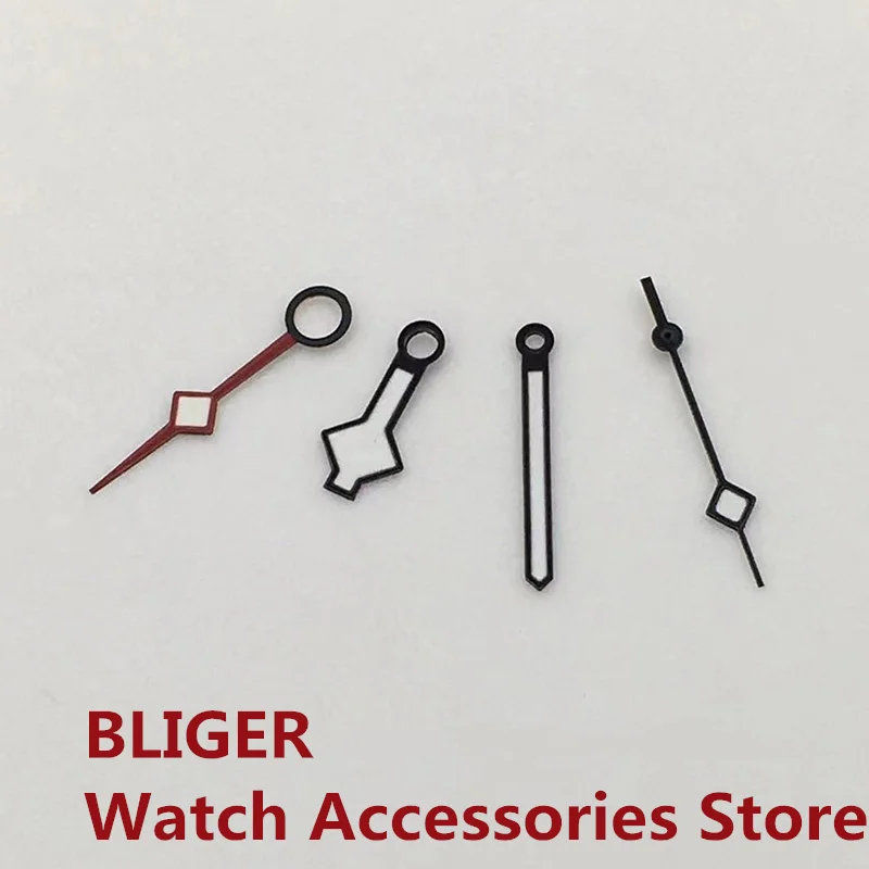 BLIGER Silver Black Watch Hands Luminous Hands Two-Color GMT Hands Fit NH34 GMT Movement 4PCS