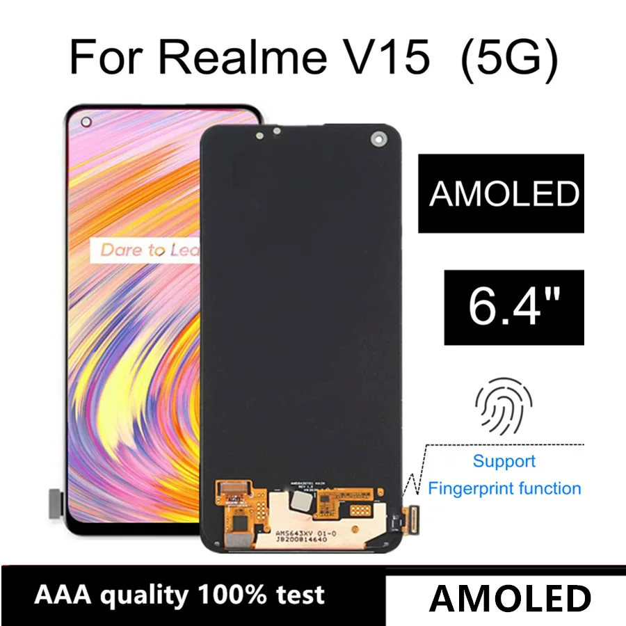 

6.40" AMOLED For OPPO Realme V15 5G LCD Display Touch Screen Digitizer Assembly Replacement