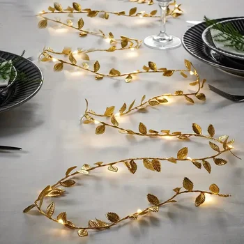 Golden Leaf Fairy Lights 1