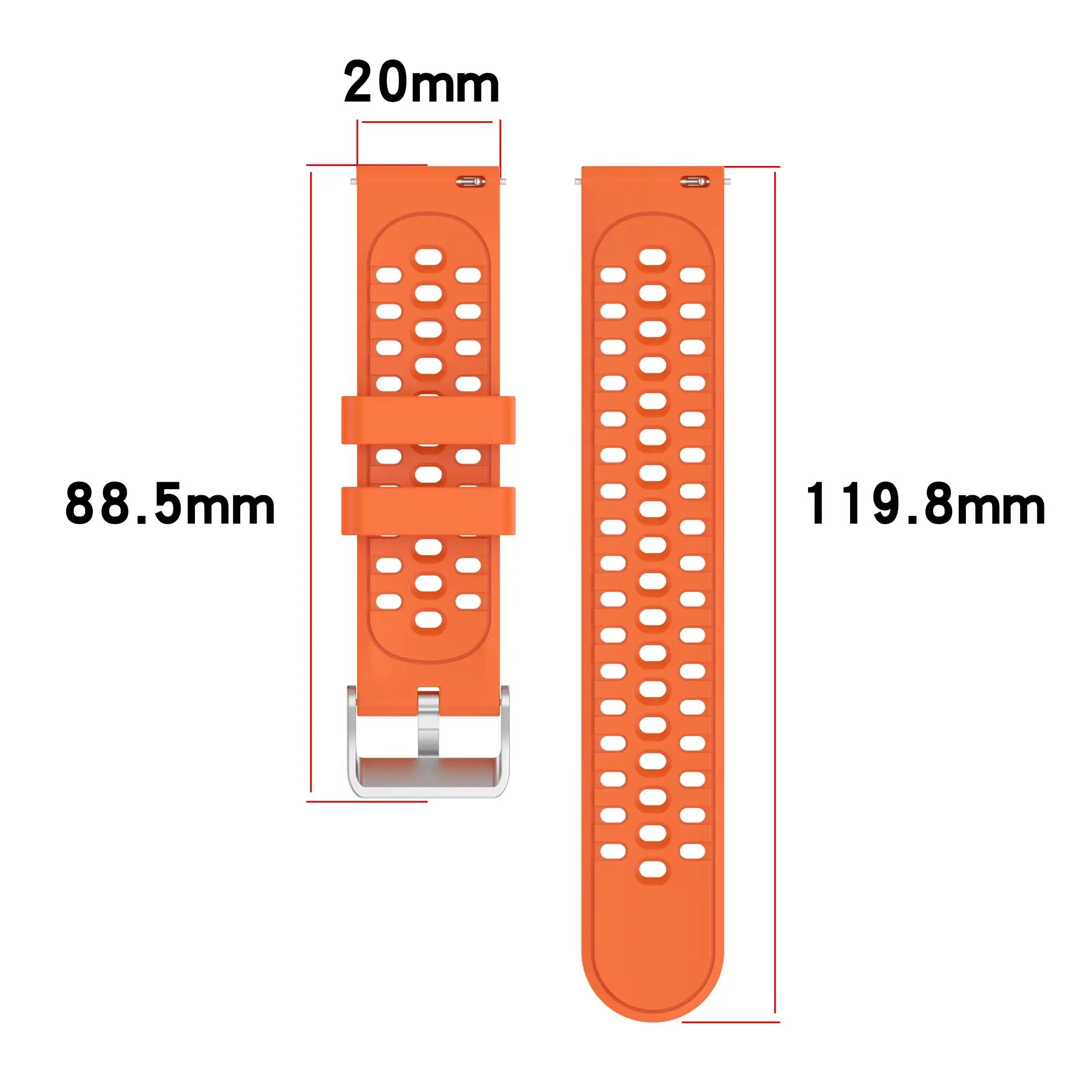 Premium 20mm Silicone Watchband - Enhanced Comfort Bracelet Strap