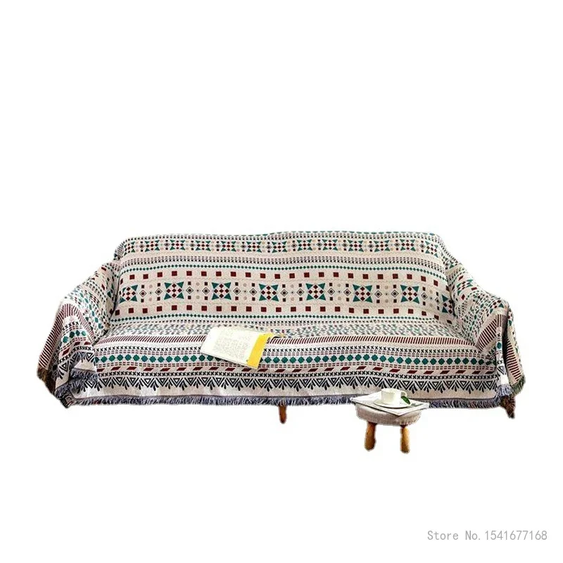 Nordic Portable Nordic Sofa Cover, Simple Towel, Jacquard Thread Blanket, Travel Blanket, Bed, Living Room, Picnic Blanket, 1Pc