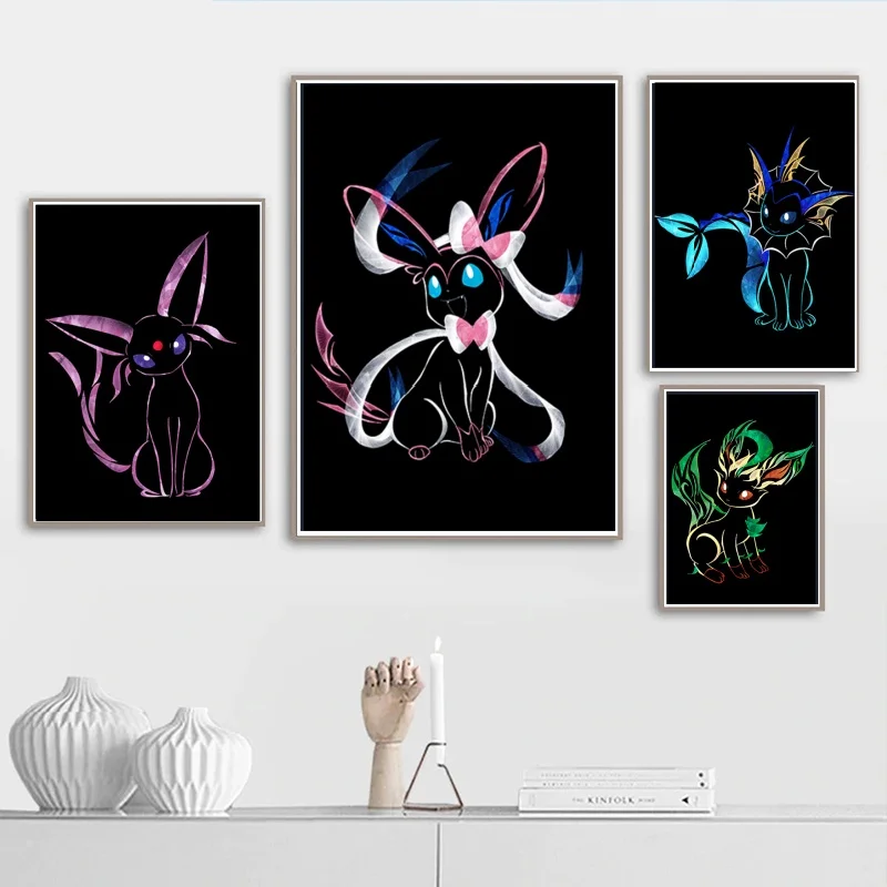 

Canvas Wall Art Pokemon Sylveon Kid Action Figures Picture Cuadros Best Gift Decoration Paintings Decorative Modular Prints