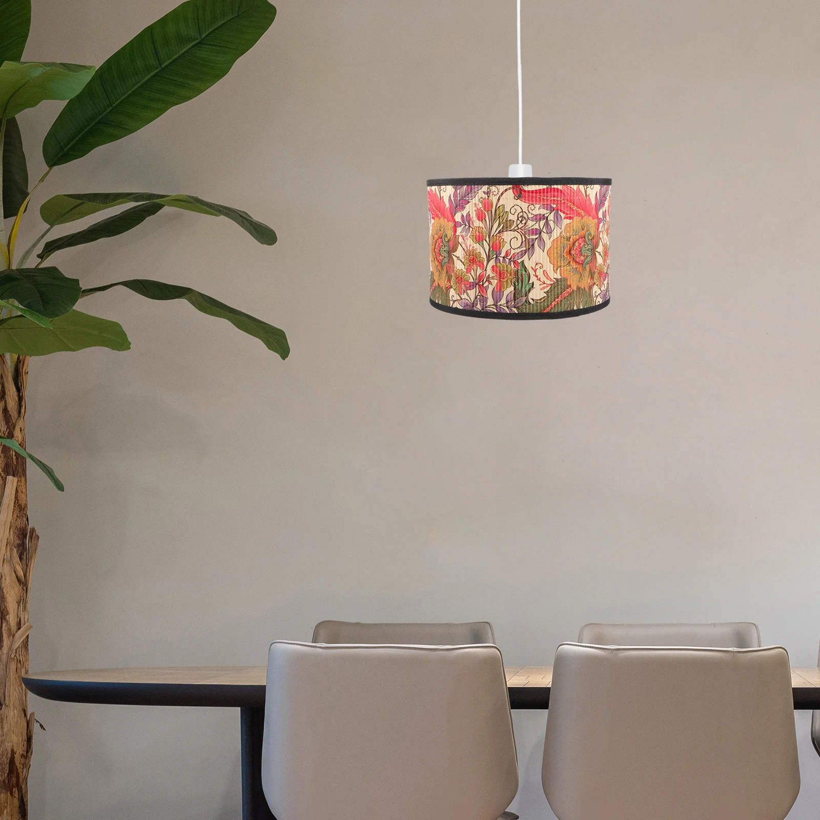 

Bamboo Lampshade Desk Lamp Replacement Lampshade Flower Pattern Lampshade for Table Lamp