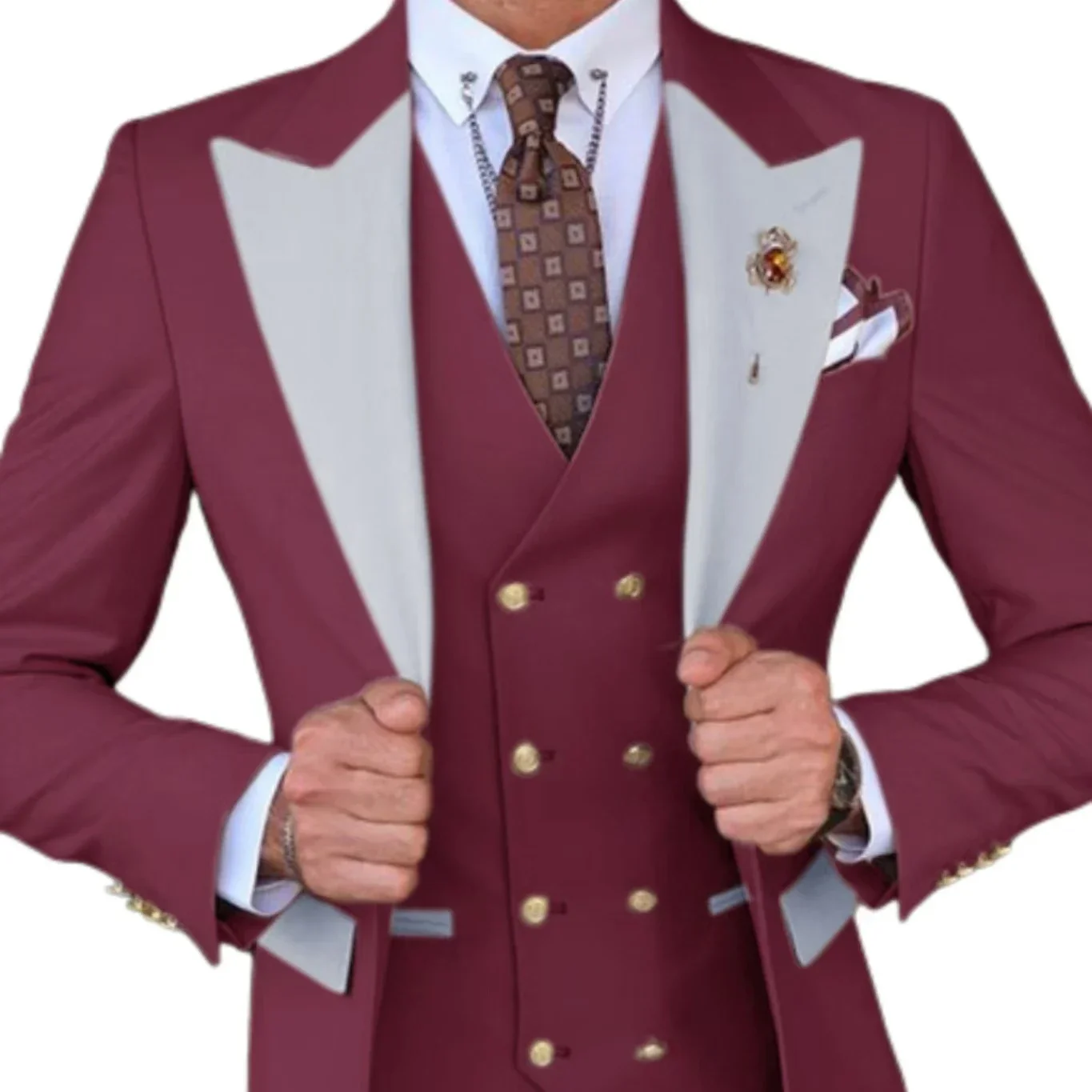 Mens Suit Men's Formal 3Piece Slim Fit Suit Blazer Vest And Pants Classical Style Groomsman Tuxedo Wedding Formal Party Set Wedding Prom mens suit