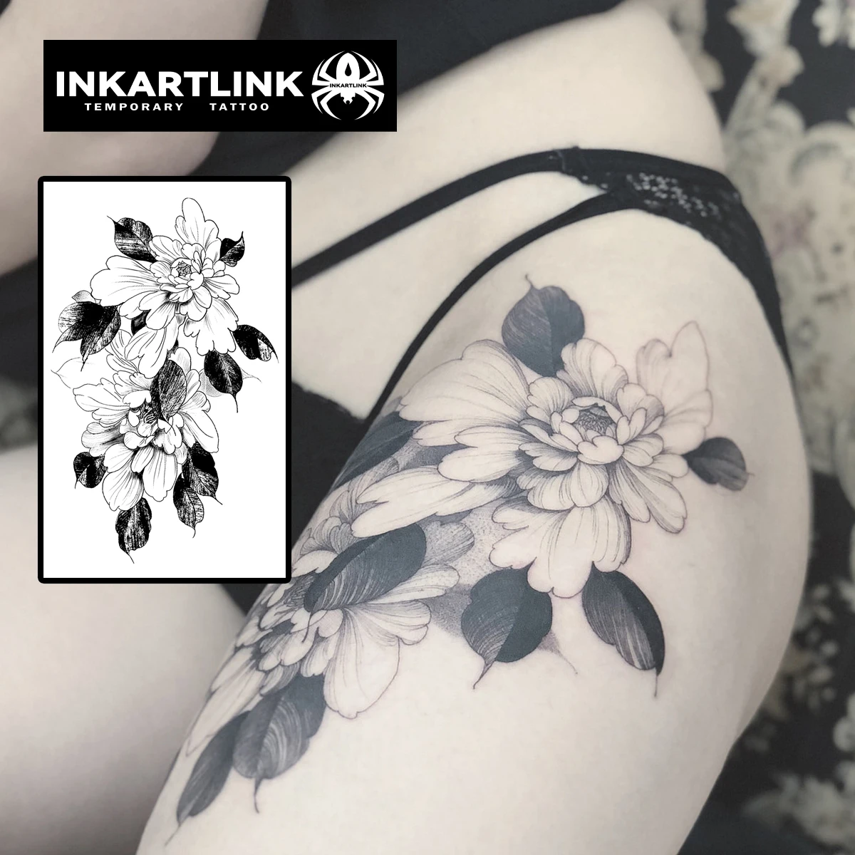 Autocollant de Tatouage Imperméable Motif Fleur Noire Style Cool Transfert  d'Eau Corps Épaule Autocollant acheter à prix bas — livraison gratuite,  avis réels avec des photos — Joom, image size:1200x1200