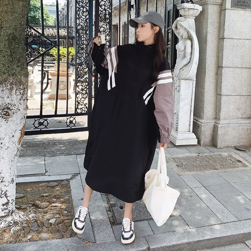 

SuperAen Casual Trench Coat for Women Spring and Autumn 2023 New Contrast Color Patchwork College Style Coat