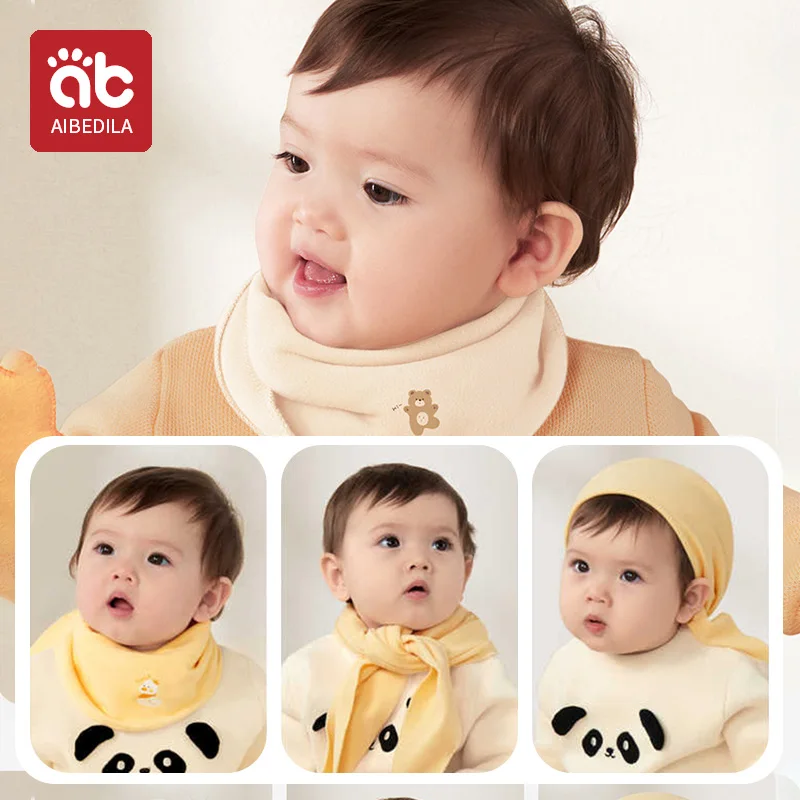 AIBEDILA Cotton Baby Triangle Scarf autumn winter warm windproof neckerchief kids mouth towel boys girls children scarf
