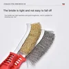 Multi-function Tool Wire Brush Copper Plated (Stainless Steel Brush, 1PCS) Long Handle Kitchen Grill Special Plate Rust Removal 2