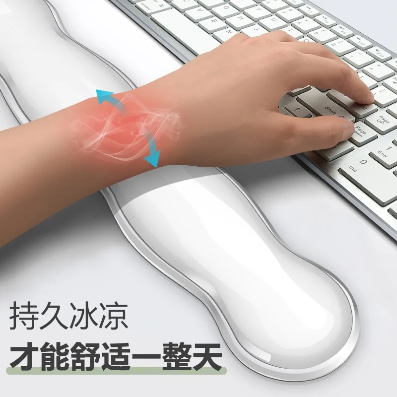Mouse Pad with Wrist Rest Keyboard Rest Anti slip Silicone Transparent Desktop Office Game Console Mouse Wrist Rest