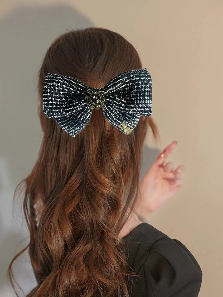 1PCS Herbst Winter Vintage Haar Clip Einfarbig Boutique Haar Haarnadel Mädchen Grips Headwear Haar Kopf Top Clip Zubehör – Detail 9