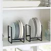 1pc kitchen cabinet plate storage countertop dish rack drawer dinner plate partition drain rack layered storage rack 5