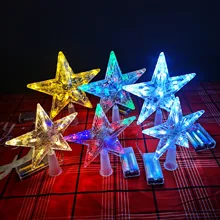 크리스마스 LED 투명 별 트리 토퍼, 메리 크리스마스 트리 장식, 가정 크리스마스 장식품, Navidad 소품