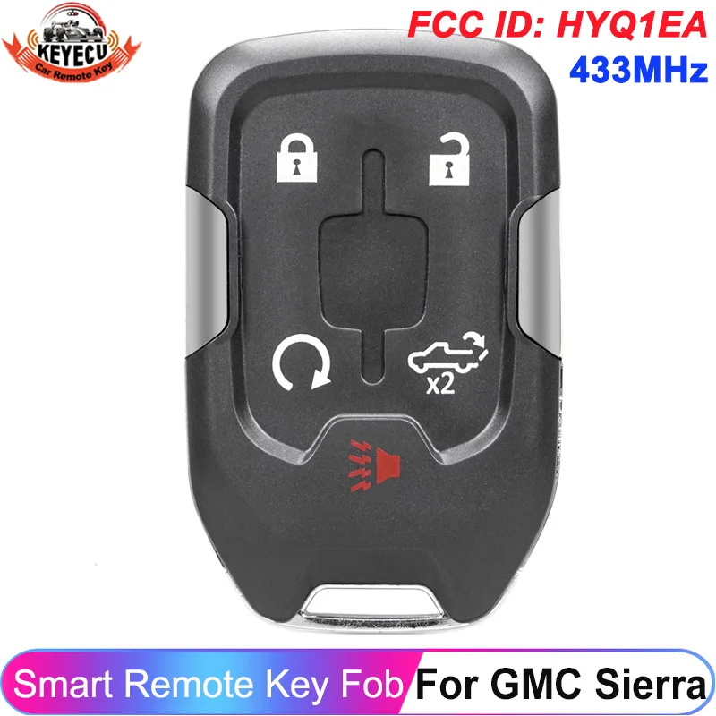 

433 МГц HYQ1EA для GMC Sierra 1500 2500 3500 2019 2020 Chevrolet Silverado Smart Remote 13508398 13529632 5 кнопочный брелок