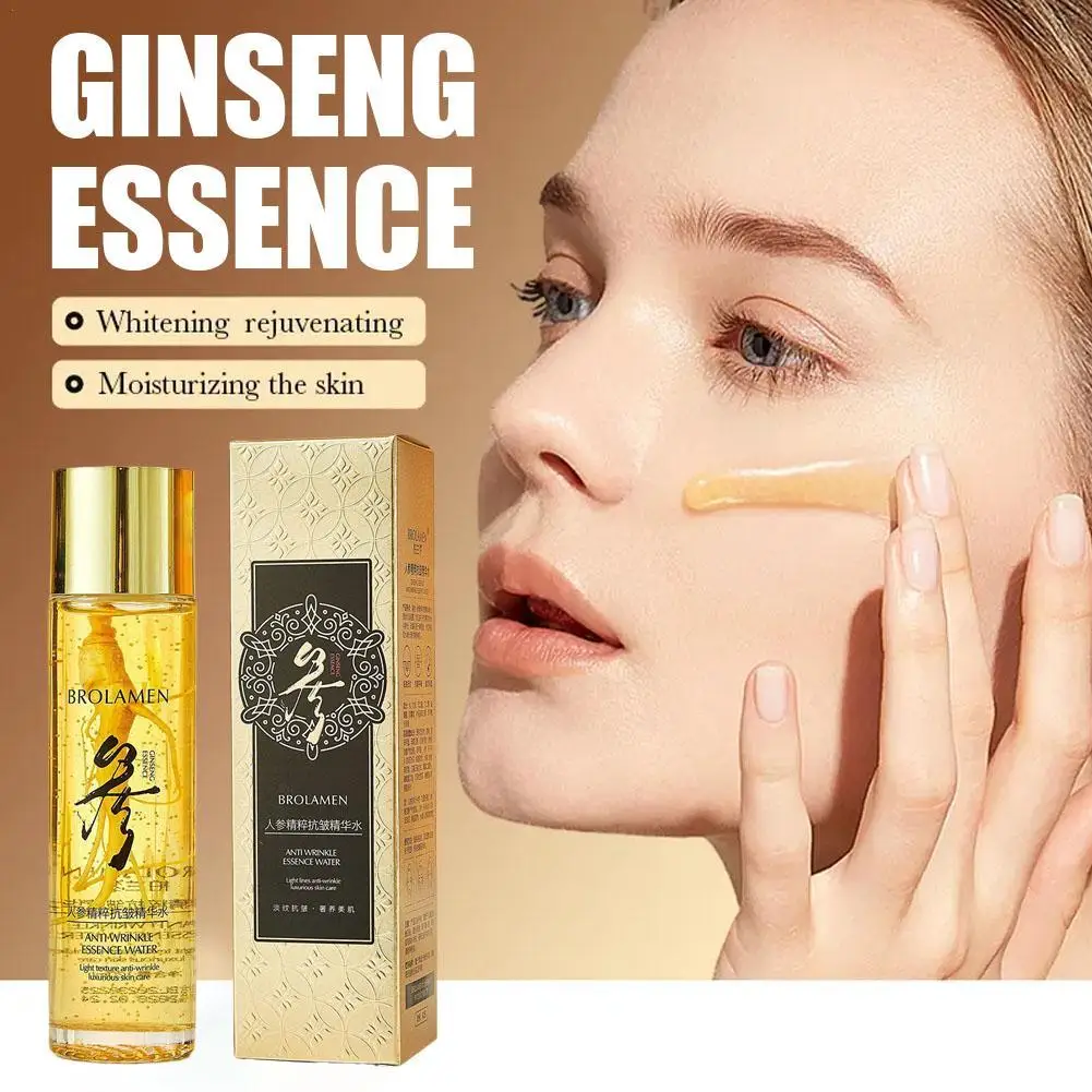 

Hyaluronic Acid Moisturizing Facial Skin Care - 120ml Golden Ginseng Essences Water Fade Fine Lines, Anti-Wrinkle Face Serum