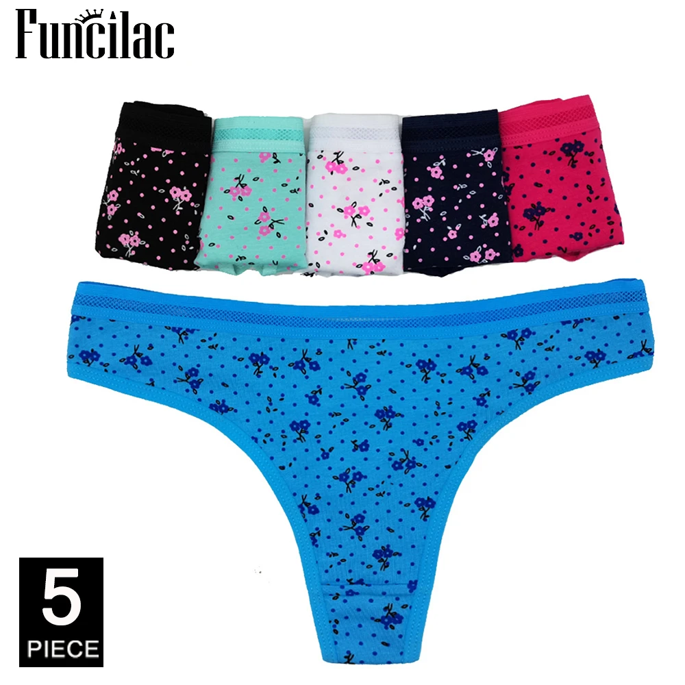 Women Sexy Lace G-Strings Cotton Thongs Bikini Panties Ladies Underpants  Briefs Set Stripe Underwear Lingerie