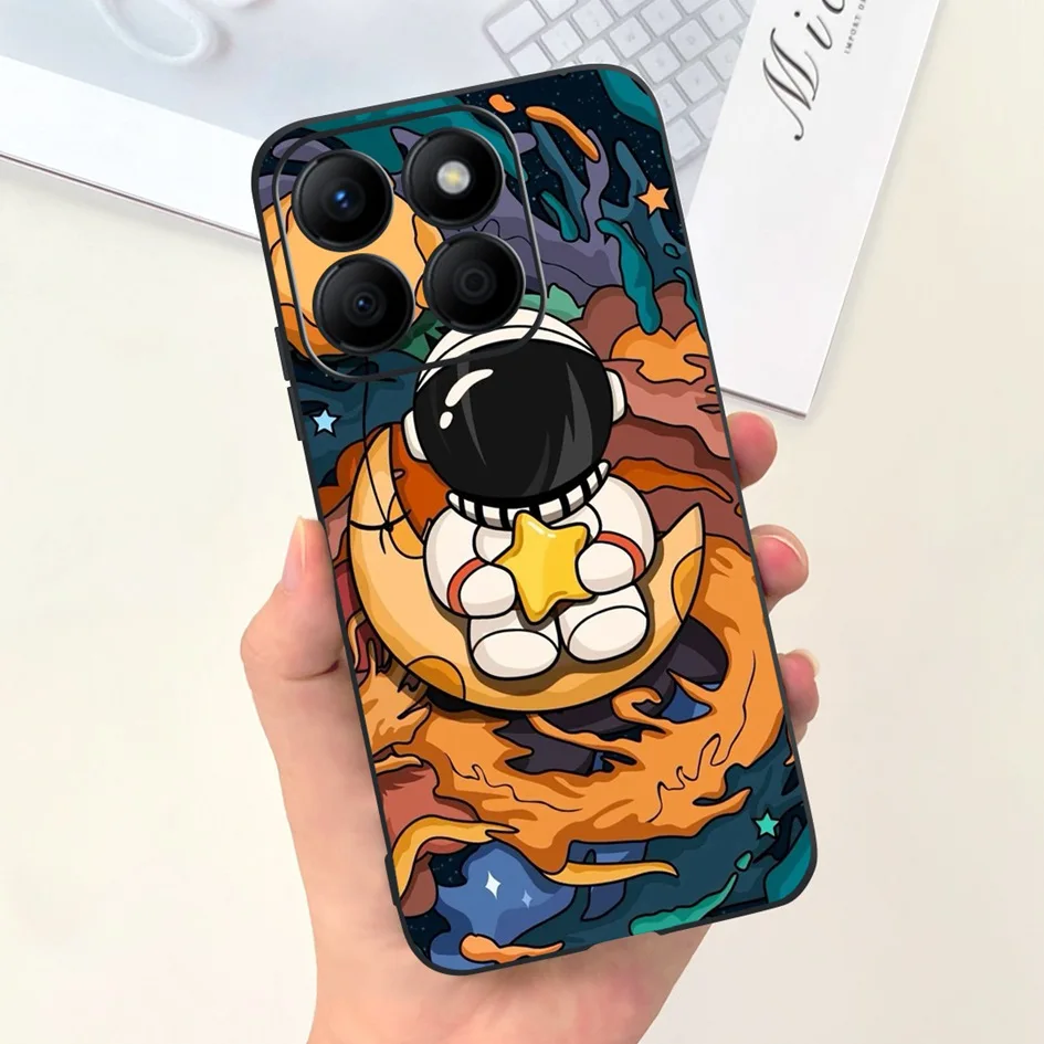 Stylish Floral Moon Soft Silicone Case - Artistic Back Cover