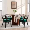 Modern Farmhouse Dining Chairs Set of 2 Mid Century Upholstered Dining Chair with Wooden Curved Back Kitchen Chairs for Dining 4