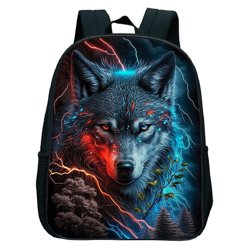 

3D Astral Wolf Backpack Toddler Kindergarten Rucksack Kids Bookbag Mochila Children School Bag Howling Wolf Boys Girls Backpacks