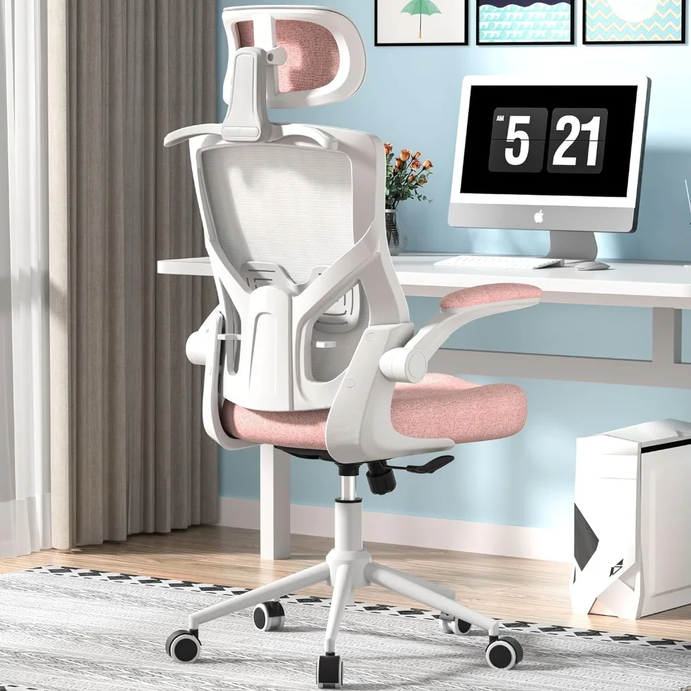 Ergonomic Office High Back Mesh Desk Chair with Thick Molded Foam Cushion, Coat Hanger, Adjustable Headrest,