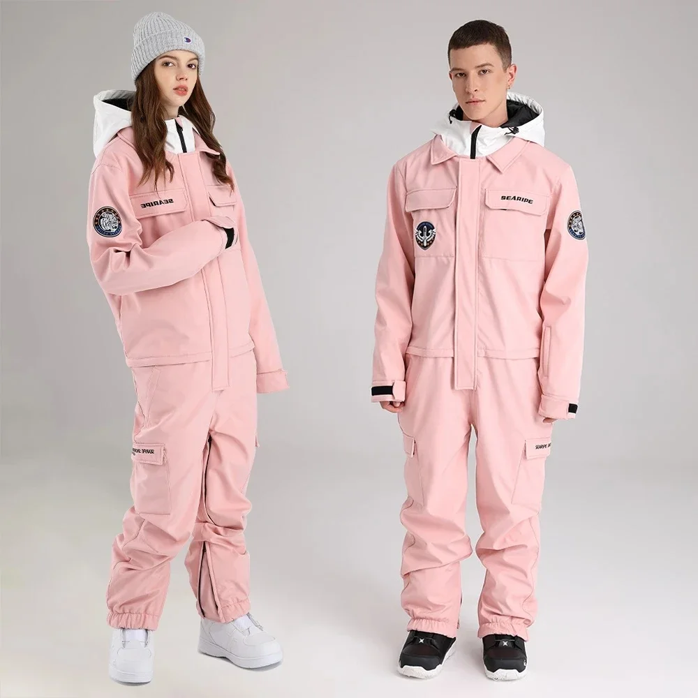 Winter Ski Suit One-Piece Men Women Windproof Waterproof