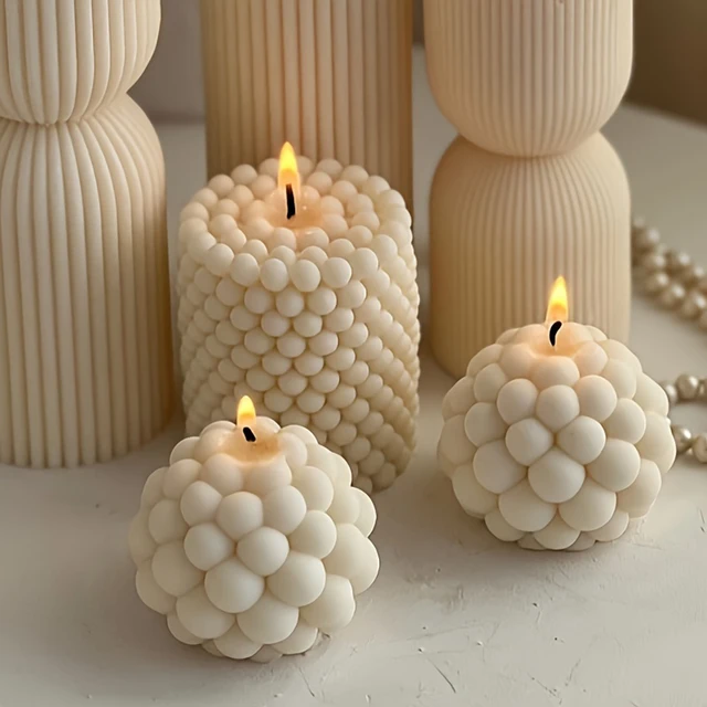 Bekecidi 3 stampi in silicone per candele a forma di fiore, per
