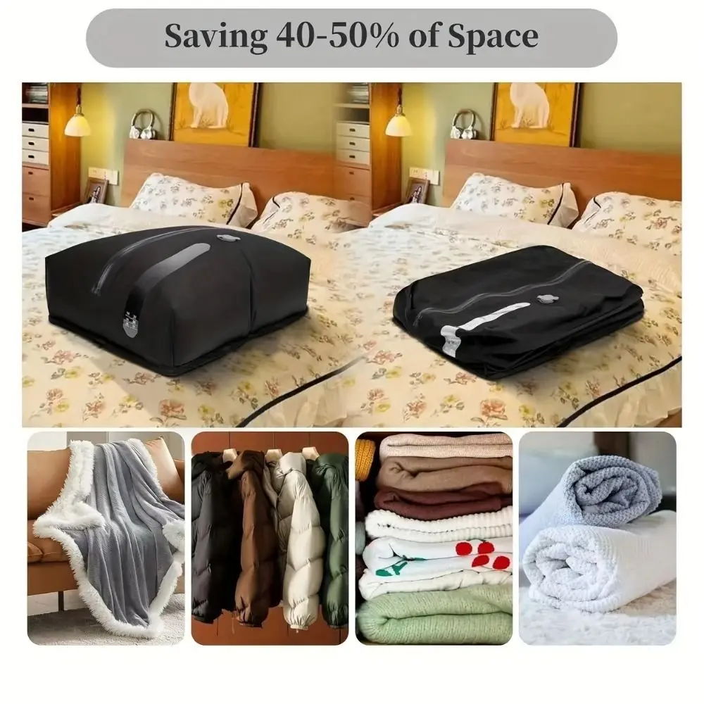 Reusable Vacuum Bags for Travel Waterproof Folding Vacuum Compression Bag Space Saver Dustproof Luggage Vacuum Storage Bag