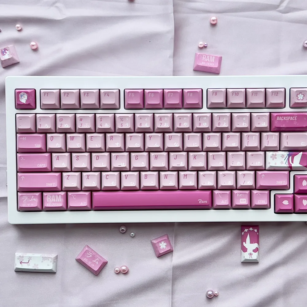 Empregada Rosa Empregada Azul Pbt Keycap 140 Chaves Perfil Kca Conjuntos Completos Dye Subbed para 60 61 64 68 75 84 87 96 98 104 108 Mechanica
