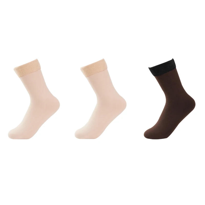 Lot De 3 Paires Chaussettes épaisses Thermiques Pour Femme - Taille UE 36-43 - Multicolores - Cadeau Noël/hiver