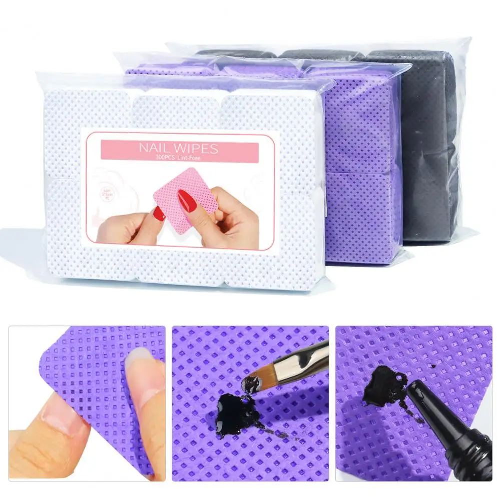 

1 Set Nail Wipe Paper Lint Free Disposable Super Absorbent Anti-static Effective Soft Glue Cleaning Pad Nail Polish Remover Wipe
