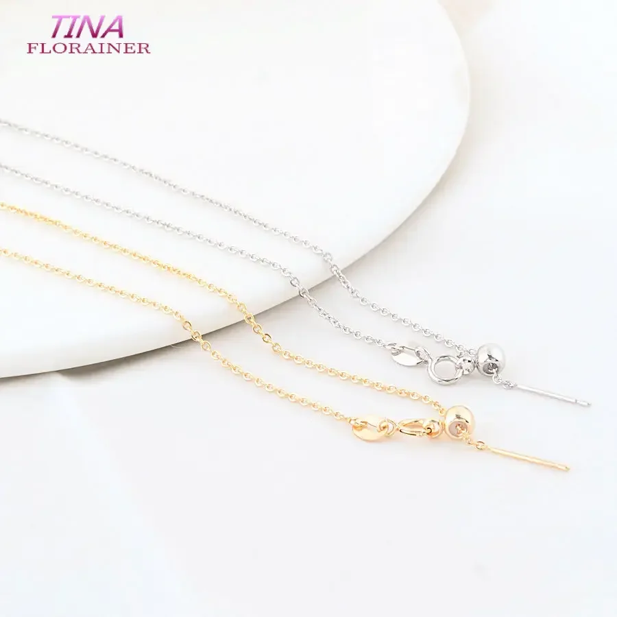 2PCS Volle Länge 53CM 14K Gold Farbe Messing Halsketten Fertige Ketten Schmuck Machen Liefert Diy Erkenntnisse zubehör