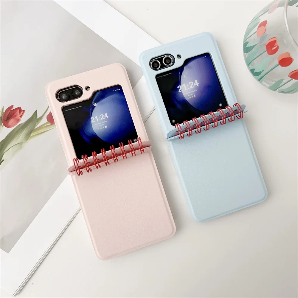 Spiral Notebook Style Shockproof Phone Case with Hinge Protection