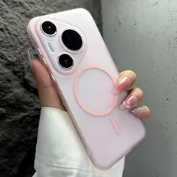 Ice Mist Skin Magnetic TPU Shockproof Case - Enhanced Protection for Huawei Pura 80 Ultra (Pink)