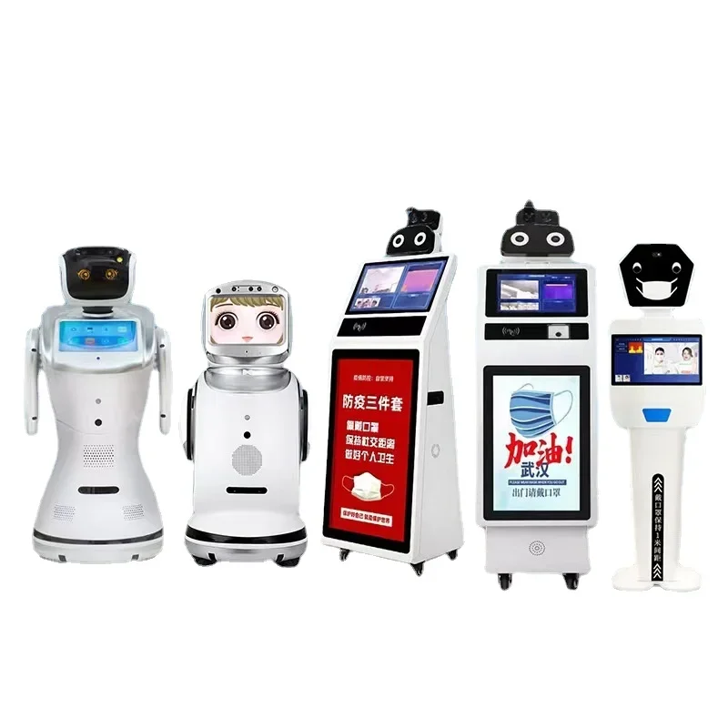

Intelligent Robot Infrared Thermal Imager AI Automatic Detection Face Recognition Temperature All-in-One Advertising Player