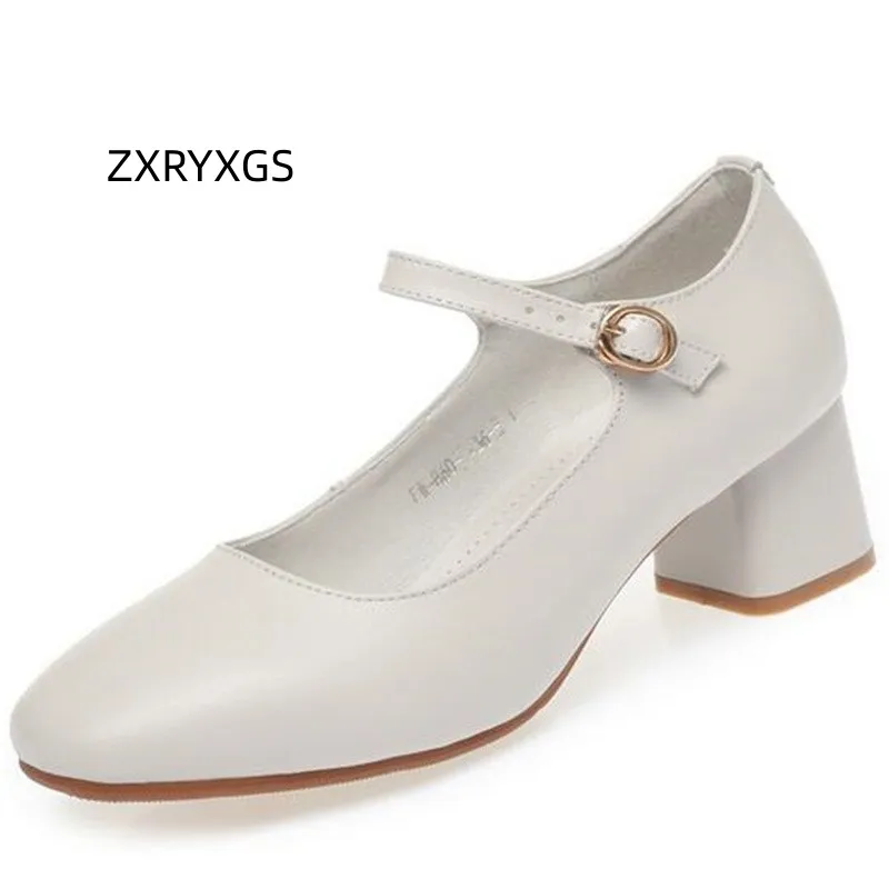 

ZXRYXGS элегантные женские туфли из натуральной кожи на высоком каблуке Нескользящие танцевальные туфли с мягкой подошвой свадебные банкетные модные туфли