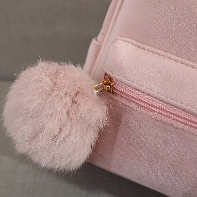Cute and fashionable mini toddler backpack with versatile plush bow small travel girl backpack suitable for girls 5