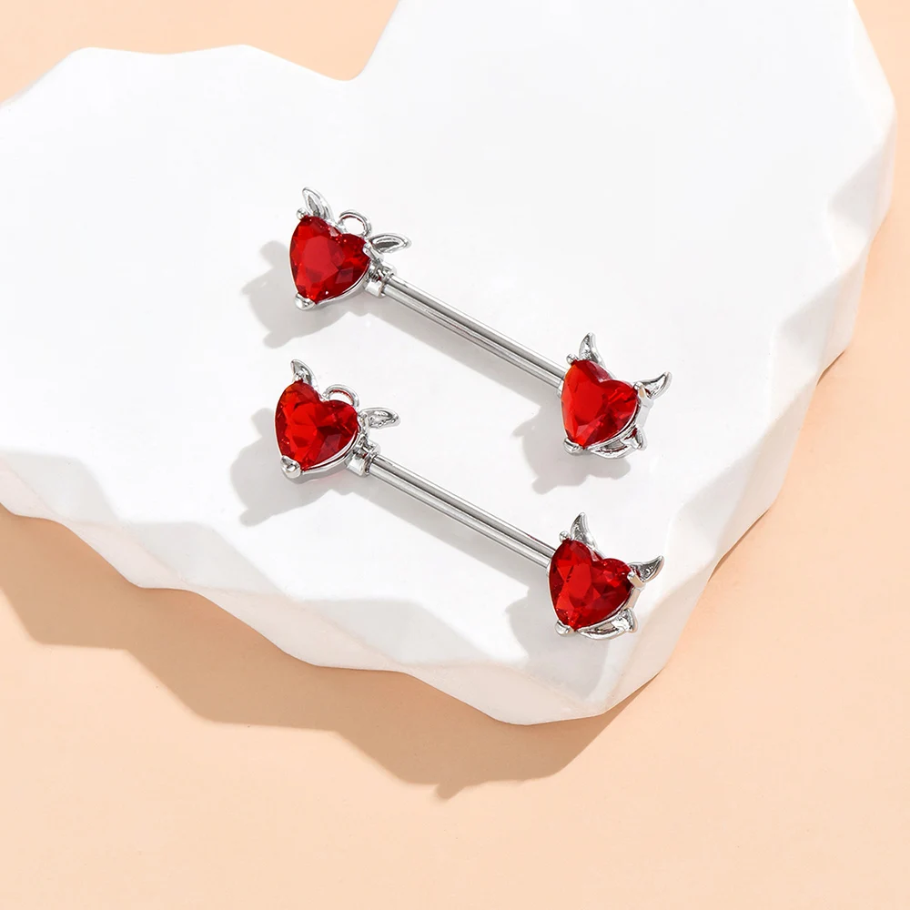 Body Piercing Jewelry 2pcs Butterfly Nipple Piercings Rings 16mm Length Bar Steel Crystal