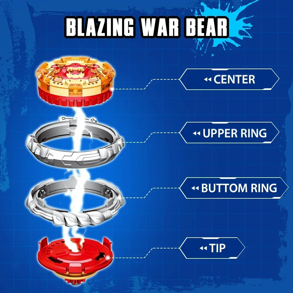 Infinity Nado 6 Proskill Pack Blazing War Bear Glowing Spinning Top Sword Launcher with Optional Rotation Direction Kid Toy spinning top toy battle top toy battle tops
