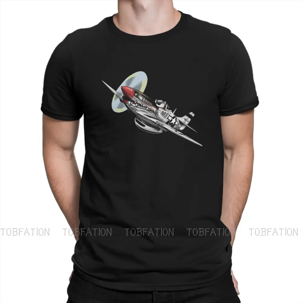 Amante Dell'Aeroplano Ww-Ii Warbird P-51 Mustang Aeroplano Cartoon Tshirt T Shirt Vintage Vendita Calda 100% Cotone Girocollo Abbigliamento Uomo
