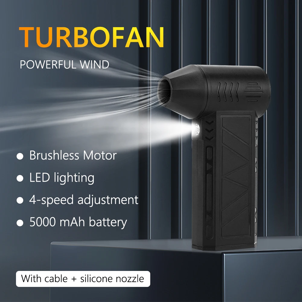Power Mini Turbo Jet Fan Rechargeable Electric Air Duster 110000RPM Air Blower Jet Dry Blower For Computer Laptop Keyboard Clean 6