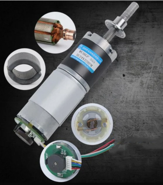 S0b284e76d8054898aa21544ad25dd24cM 12v 24v 100kg. Cm duży moment obrotowy planetarna redukcja prądu stałego silnik z enkoderem pręta śruba gwintowana M8