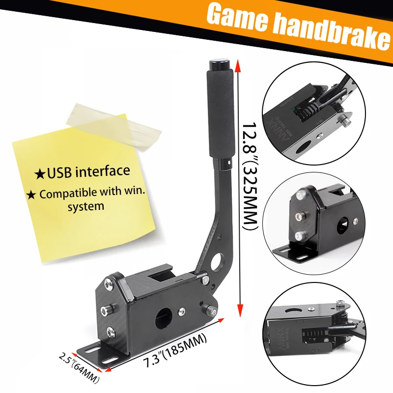 MUGE-SIM Racing Game T300 T500 Rally Braking System Handbrake For Logitech G29 / G27 / G25 PC 14 Bit Hall Sensor USB RS-HB034