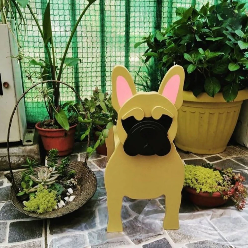 Garden Flower Pot Dog Planter Pot Decoration Bulldog Poodle Corgi Yorkshire Garden Pots DIY PVC Flower Planter Garden Home Decor heritage plant pots