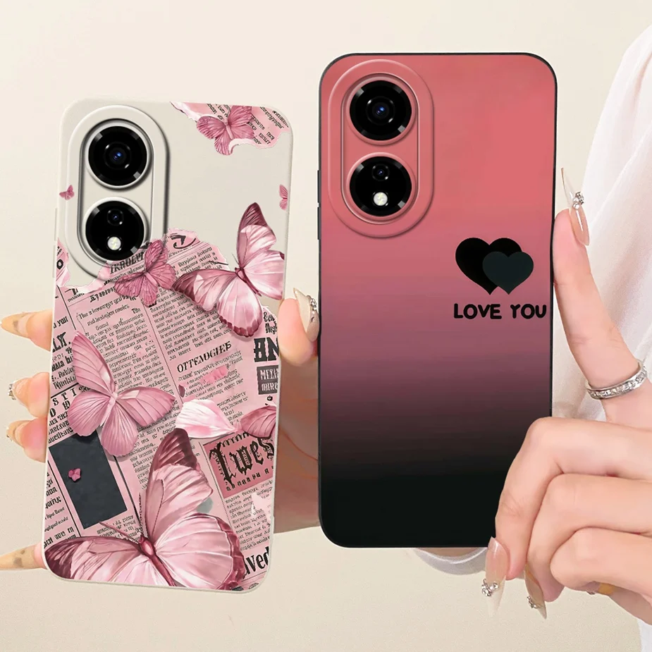 Luxury Love Heart Painted Soft Silicone Case - Stylish Protective Cover