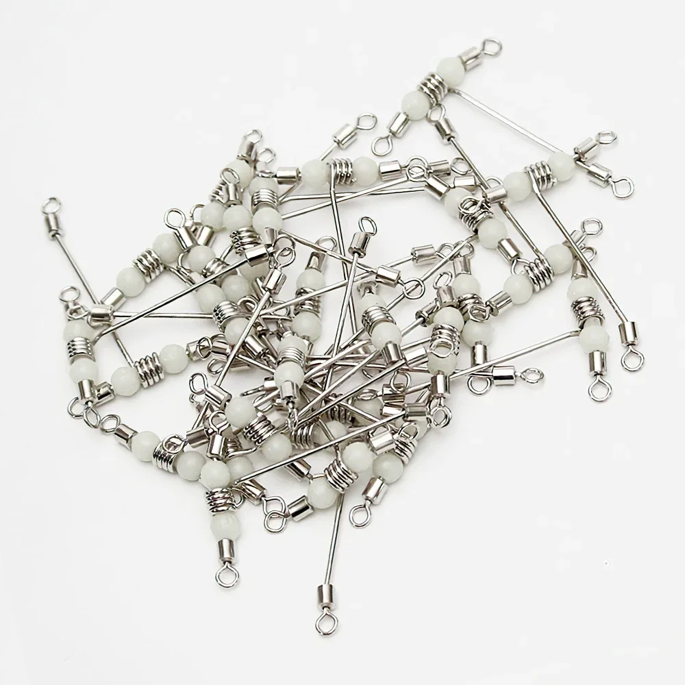 3 Way Luminous T-shape Swivels Fishing Line Connector 10pcs