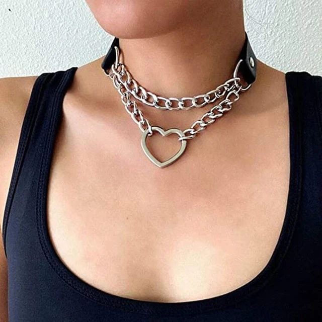 New Punk Chocker Necklaces Pendant Sexy Round Rivets Black Goth Chokers  Gothic Choker Necklace Chains for Women Bondage Jewelry - AliExpress