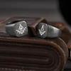 2022 NEW Simple  Retro Square Skull&Masonic Ring For Man Women Engrave Logo Or Name Classic Anels Punk Rock Design Accessories 3