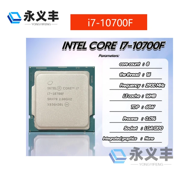 Intel-CPUプロセッサー,コア16スレッド,i7 10700f i710700f I7-10700F 